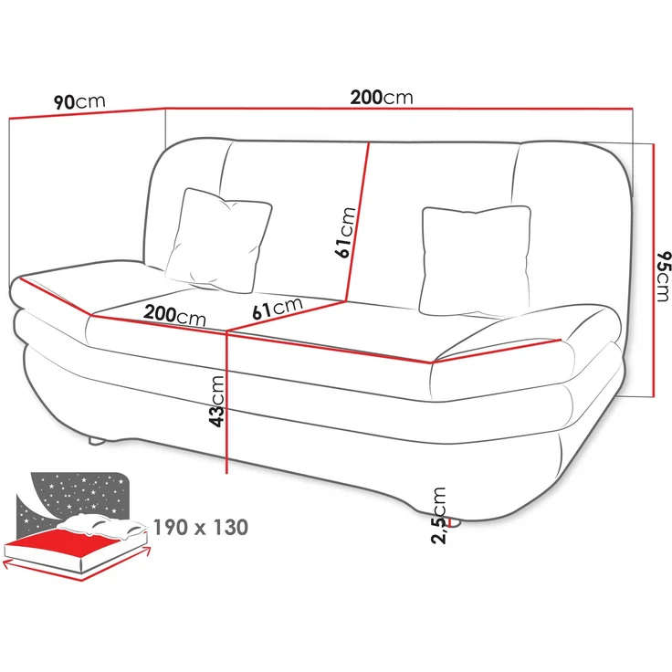 Schlafsofa Weronika (Farbe: Flow 09) – Bild 6