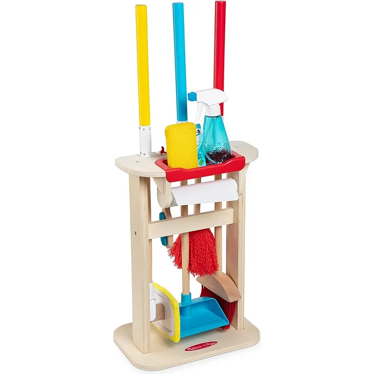 Melissa & Doug Deluxe Reinigungsspielset Funkeln & Glänzen | Holzspielzeug | Kinderspielzeug reinigen | Rollenspielzeug | 3+ | Geschenk für Jungen oder Mädchen | FSC-zertifizierte Materialien