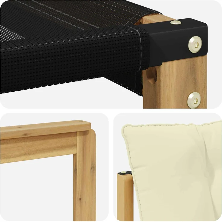 vidaXL Outdoor-Sofagarnitur mit Kissen 10 pcs Weiß und Creme 3389900 – Bild 7