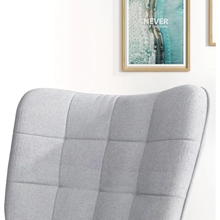 HOMCOM Schaukelsessel Schwingsessel, Wohnzimmerstuhl, mit Hocker (Schaukelstuhl mit Hocker, 2-St, bestehend aus Sessel und Hocker), Schaukelfunktion, Hocker inklusive – Bild 9