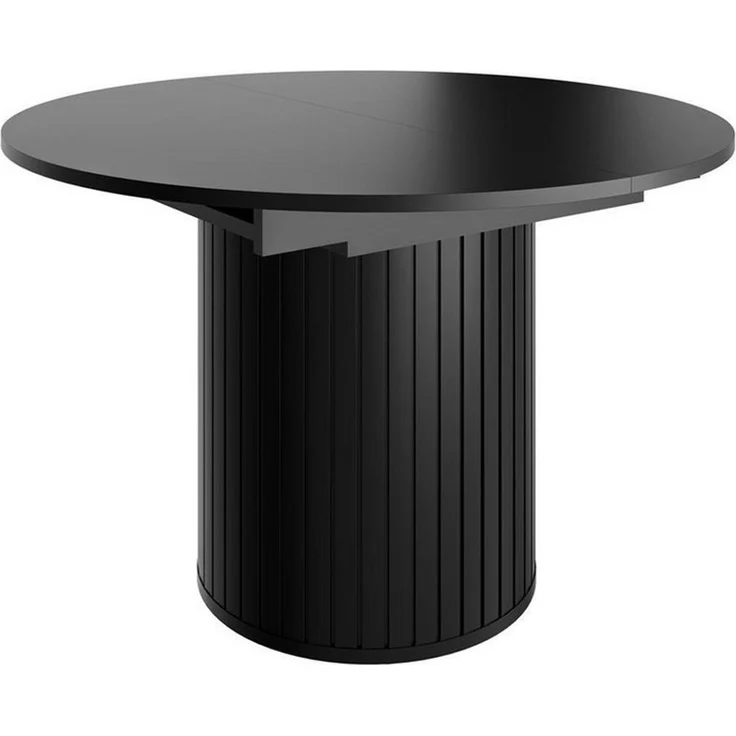Compleo Esstisch 120-160 cm MODERNO, Säulengestell mit Rillenstruktur, ausziehbarer Tisch, Gestell in Lamellenoptik – Bild 2