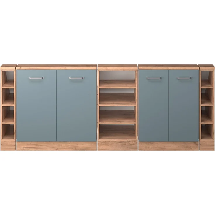 Küchenschrank für Dachschrägen R-Line Blau-Grau 210 cm 5er Set Vicco – Bild 4