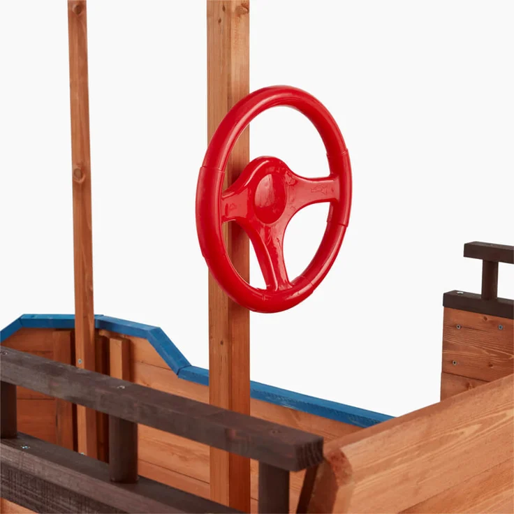 Home Deluxe 'Boot' Sandkasten inkl. Sonnenschutz und Bodenplane, Holz natur / blau, 103 x 78 x 160 cm – Bild 7
