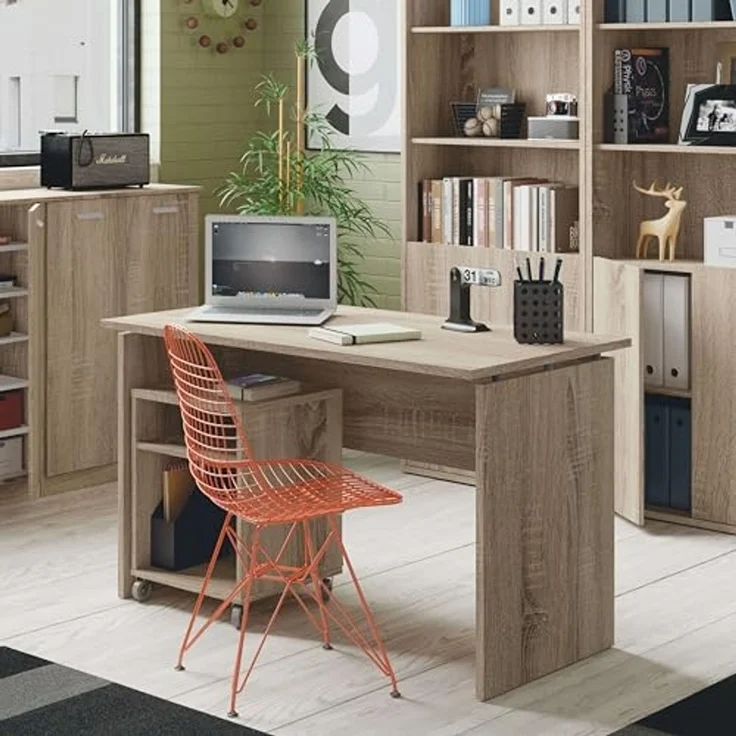 Muebles Pitarch | Bürotisch, Schreibtisch, Computertisch oder Studientisch, Cambrian Eiche, 76 x 120 x 68 cm (Höhe x Breite x Tiefe), modern, Modell Teide – Bild 2