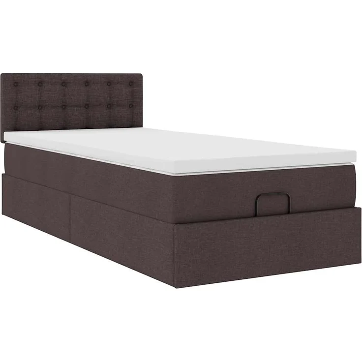vidaXL Ottoman-Bett mit Matratze Dunkelbraun 100x200 cm Stoff 3311604 – Bild 4