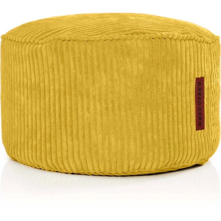 Green Bean® Indoor Sitzhocker Pouf 45x25cm EPS-Perlen Füllung & Cordstoff Kuschelig Weich Waschbar - Gelb