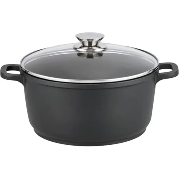 ELO 91560 Alucast - Kochtopf Ø 20 cm mit Glasdeckel, 2,0 l, Aluguss, induktionsfähig / Topf