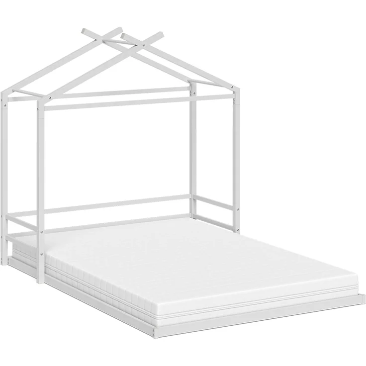 Bodenbett Roofy Weiß 140x200 mit Matratze Vitalispa – Bild 1