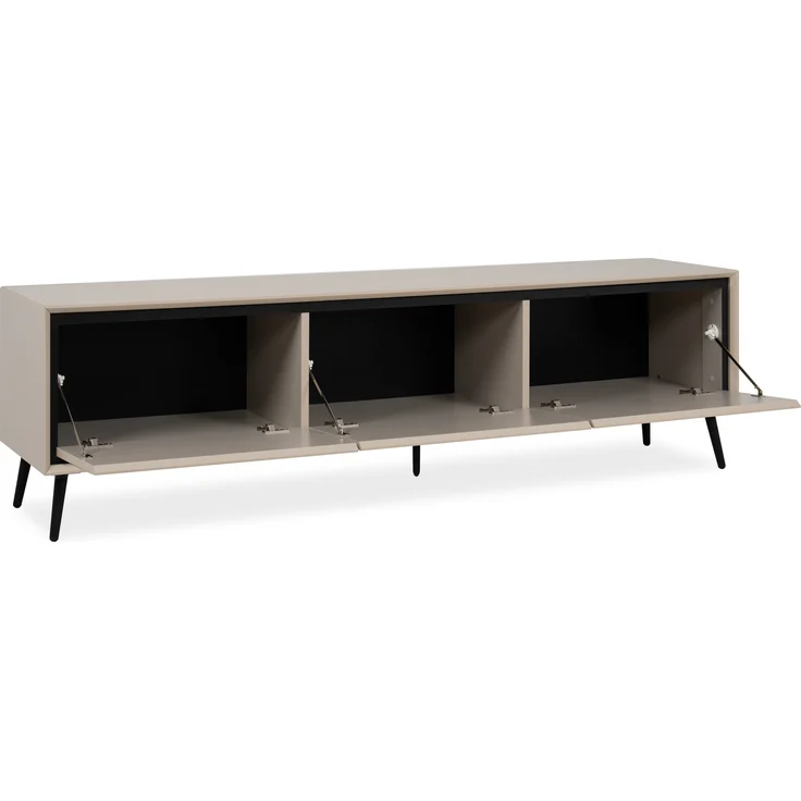 Lowboard >Arona< 3 Klappen, in Sand / Schwarz - 175x50x38cm (BxHxT) – Bild 8