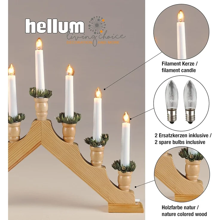 Hellum Holzleuchter nat 873207 – Bild 3