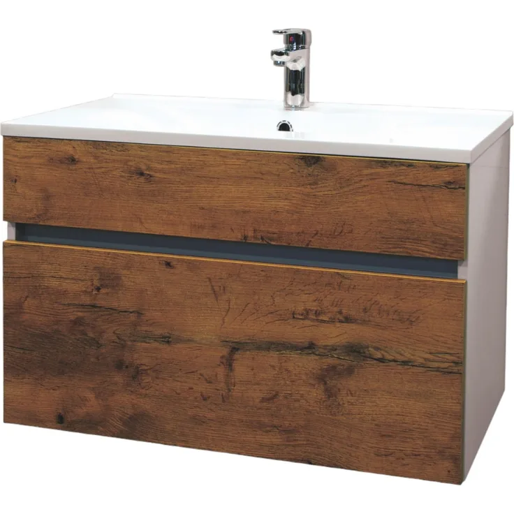 Sanotechnik Waschbeckenunterschrank 'STELLA 80 EICHE ANTIK', eiche, 79,6x46x50 cm