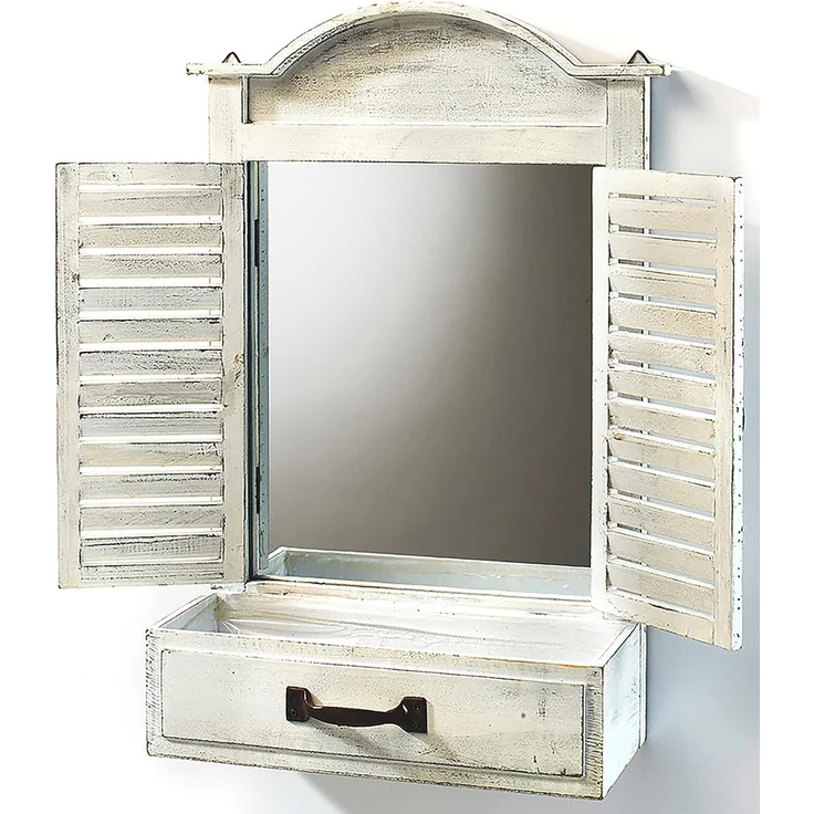 Kobolo Dekoobjekt Dekofenster mit Spiegel und Pflanzschale white – Bild 1