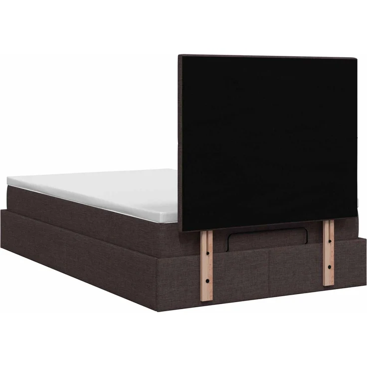 vidaXL Ottoman Bett mit Matratze Dunkelbraun 120x190 cm Stoff 3457476 – Bild 9