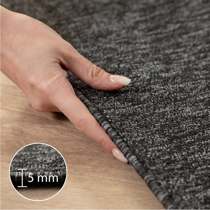 Carpettex Schlingenteppich Unicolor - Einfarbig, Läufer, Höhe: 7 mm, Kurzflor Schlingen Teppich Wohnzimmer Einfarbig Modern – Bild 2