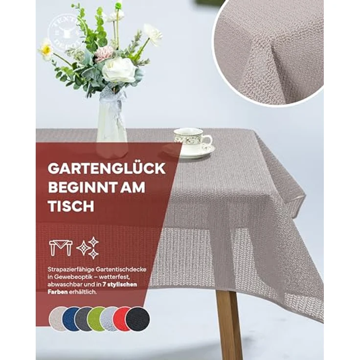 texpot Tischdecke Gartentischdecke Schaum PVC Weichschaum (1-tlg) – Bild 3