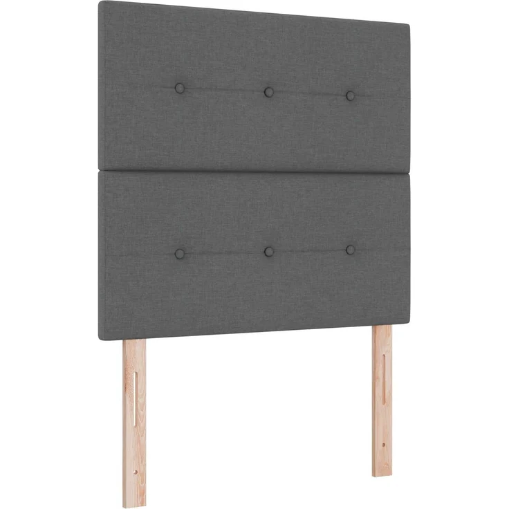 vidaXL LED Boxspringbett mit Matratze Dunkelgrau 100 x 200 cm Stoff 3455536 – Bild 5