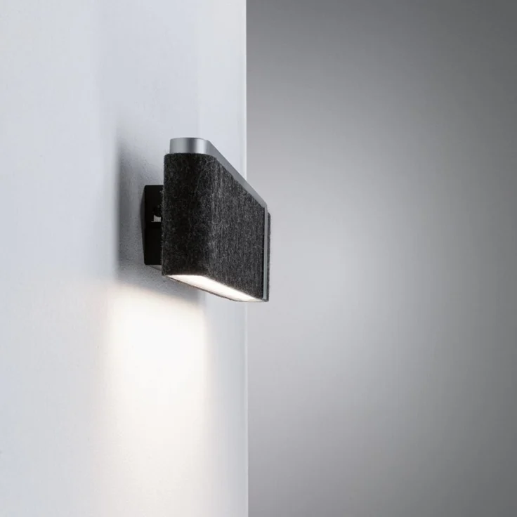 Paulmann 79987 LED Wandleuchte Jagun 3-Step-Dim 2700K 1250lm Filz anthrazit – Bild 2