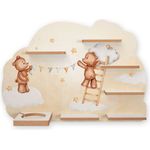 Kreative Feder Wandregal MUSIKBOX-REGAL Teddys beim Schmücken, für TONIE-BOX und TONIES inkl. 40 Metallplättchen