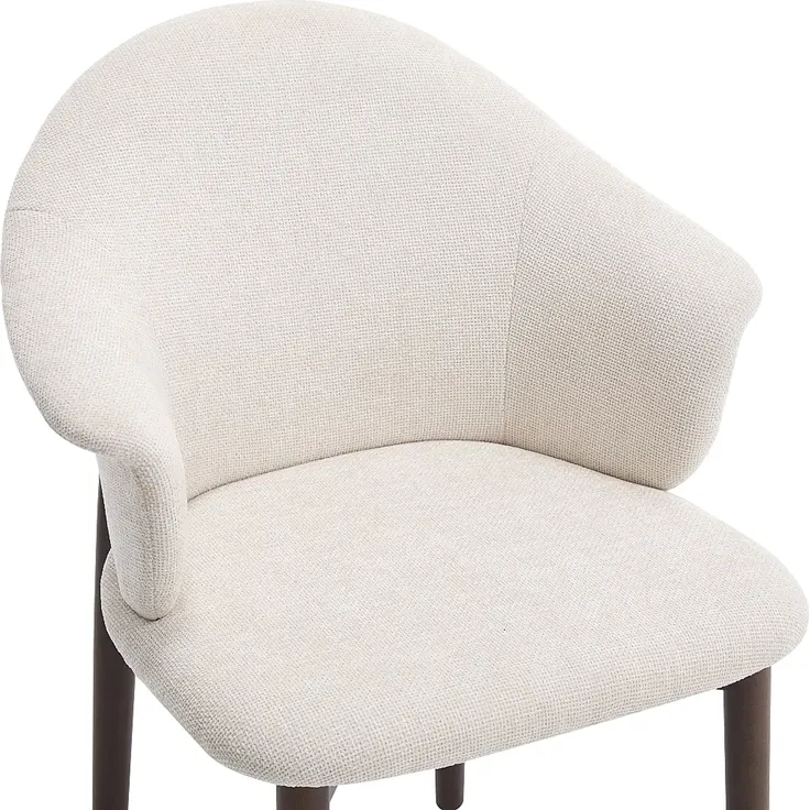 Vente-unique - LUMELY Stuhl Stoff Beige - B 60 cm x H 82 cm x L 53 cm – Bild 5