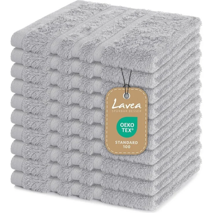 Lavea Seiftuch Elena, 30x30cm aus 100% Baumwolle, einzigartig weiche Seiftücher (Set, 10-St), ideal für die schonende Reinigung von Gesicht und Händen – Bild 5