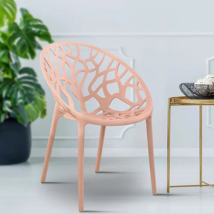 CLP 2er Set 'Hope' Gartenstuhl mit Armlehnen, stapelbar & wetterfest, recyceltem Polypropylen, Rosa – Bild 3