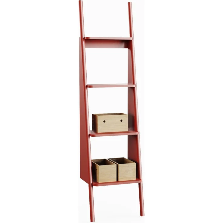 BADEDU TANA Badregal 40 cm breit, Rot matt, 4 Ablagen – Bild 1