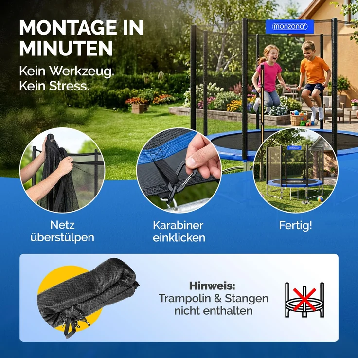 Monzana Sicherheitsnetz für Rundtrampoline mit 183 cm Durchmesser – Bild 5