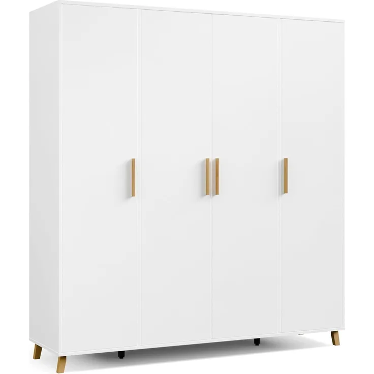 rauch Drehtürenschrank Kleiderschrank Schrank Garderobe SHINJO Breiten 93/140/187 cm (in 3 verschiedenen Ausstattungen BASIC/CLASSIC/PREMIUM) Griffe und Füße aus Massivholz, viel Stauraum MADE IN GERMANY
