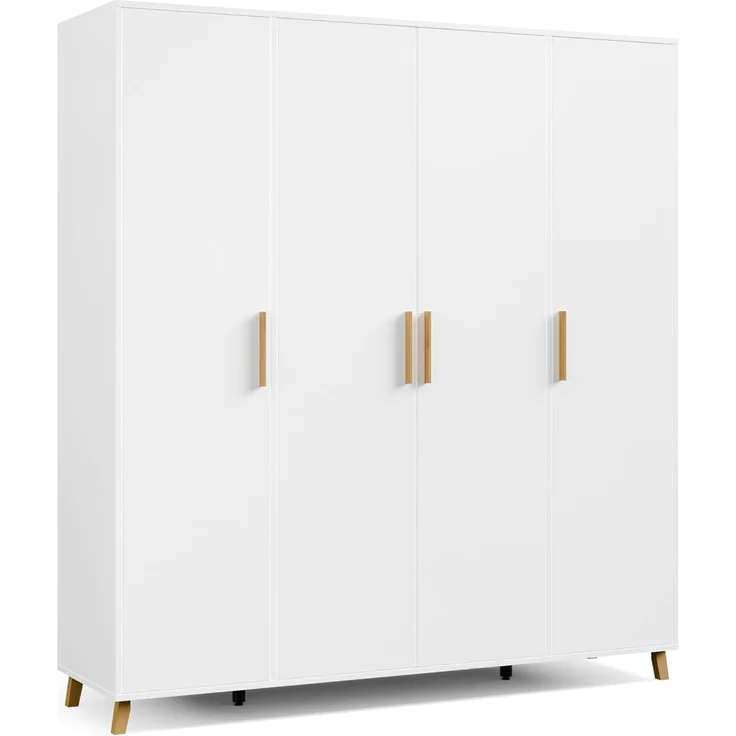 rauch Drehtürenschrank Kleiderschrank Schrank Garderobe SHINJO Breiten 93/140/187 cm (in 3 verschiedenen Ausstattungen BASIC/CLASSIC/PREMIUM) Griffe und Füße aus Massivholz, viel Stauraum MADE IN GERMANY