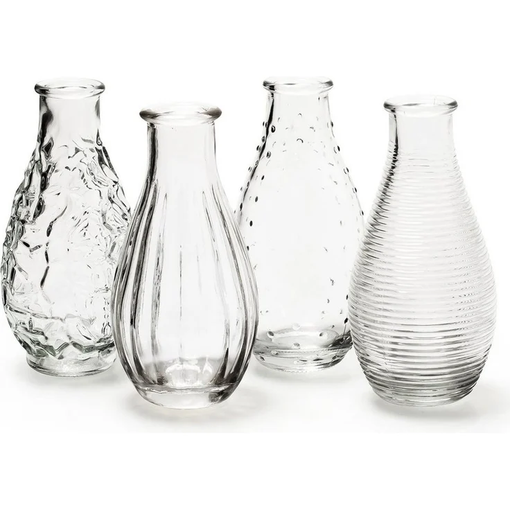 Annastore Dekovase 12 kleine Vasen aus Glas Vintage Blumenvasen Tischvasen Glasvasen, Dekoflaschen, Glasflaschen, Glasfläschchen, Deko-Flaschen – Bild 3
