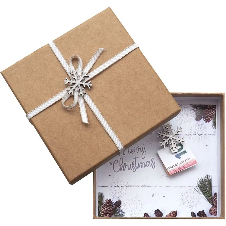 ZauberDeko Geschenkbox Geldgeschenk Verpackung Weihnachten Schneeflocke Silber Weiß Natur – Bild 5