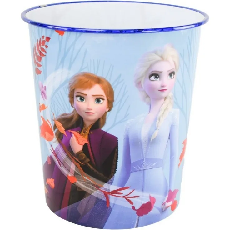 Papierkorb fürs Kinderzimmer aus Kunststoff Zeichentrickfiguren Motiv Ø21cm Frozen II