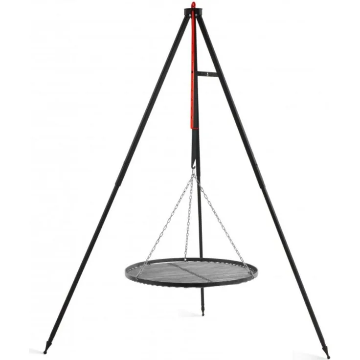 Campinggrill am Dreibein 60 x 160 x 60 cm Naturstahl Schwarz