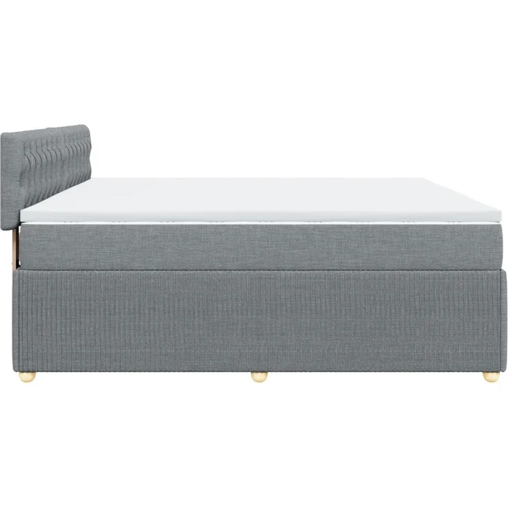 vidaXL Boxspringbett mit Matratze Hellgrau 200x200 cm Stoff 3289870 – Bild 7