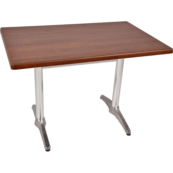 Bistrotisch SERNA 110x70cm Rechteckig Dunkelbraun Holz | Cafétisch Bartisch Gartentisch Outdoor-Esstisch – Bild 1