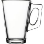 Pasabahce, 2-er Set Vela Style 55201 Tee oder Kaffee Glastasse mit Henkel, ca. 250 ml Fassungsvermögen
