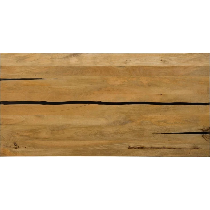 Esstisch Mango 200 x 100 x 74 natur lackiert / Epoxid schwarz, Kreuzgestell silber matt EPOXY – Bild 4