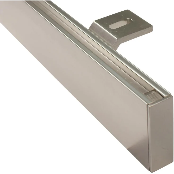 iso-design Gardinenstange Gardinenschiene Unischiene eckig zur Deckenmontage, 1-läufig, Fixmaß, mit Bohren, Aluminium – Bild 1