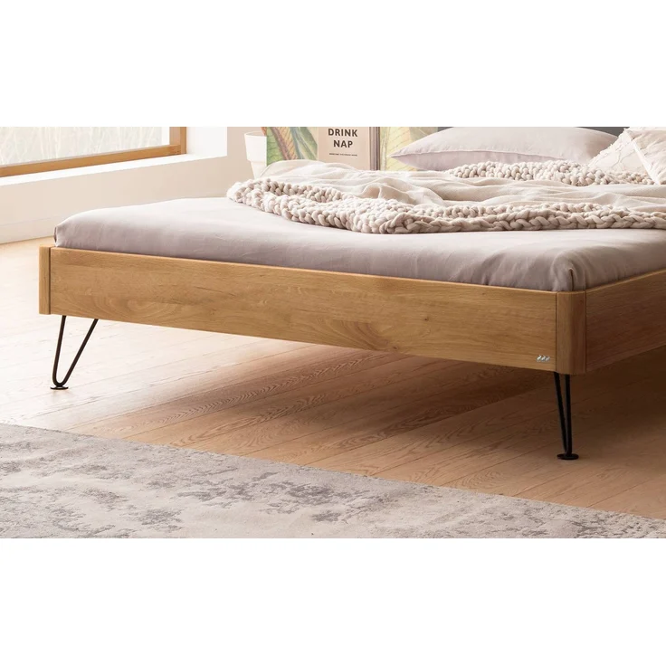 Hasena Massivholzbett Lugano Wildeiche mit Kopfteil 200x220 cm – Lounge – Bild 4