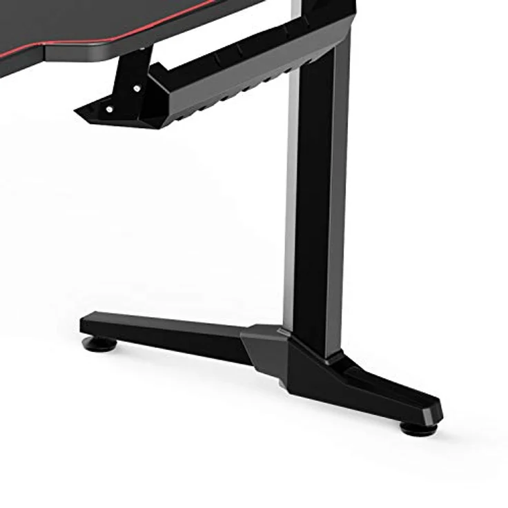 SogesHome Gaming Tisch 140cm Gaming Schreibtisch Computertisch in T-Form Gaming Table PC Tisch Schreibtisch mit Mausunterlage, Getränkehalter und Kopfhörerhaken,Bürotisch Ergonomischer Gamer Tisch – Bild 10