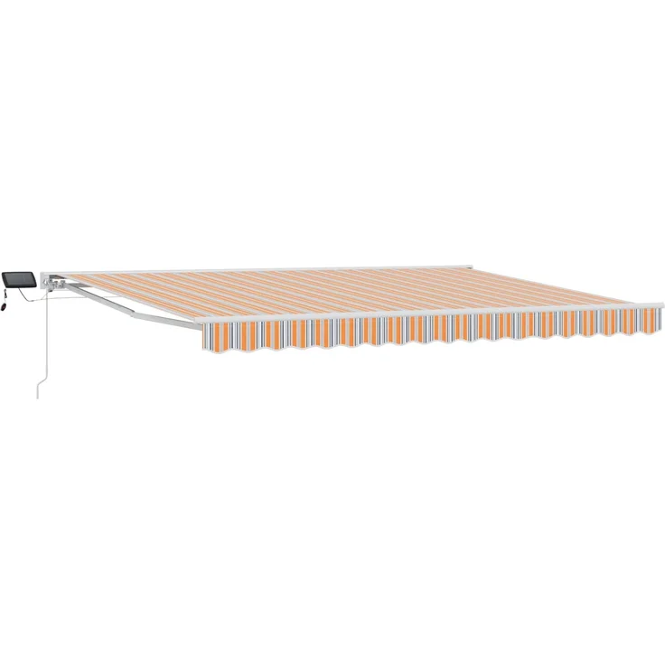vidaXL Manueller Markisenrahmen mit LEDs Blau, Orange, Weiß 5 x 3,5 m 3420715 – Bild 2