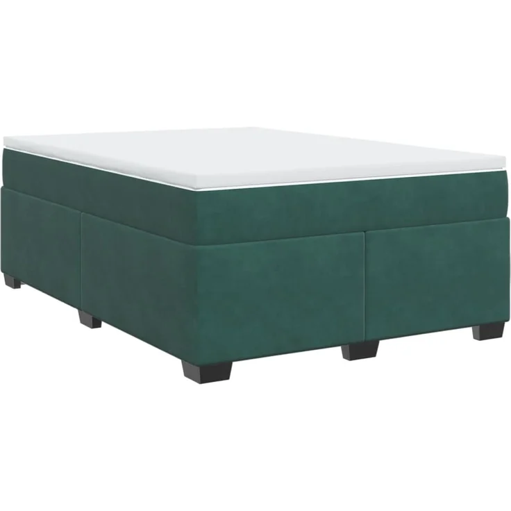 vidaXL Boxspringbett mit Matratze Dunkelgrün 140x190 cm Samt 3285284 – Bild 9