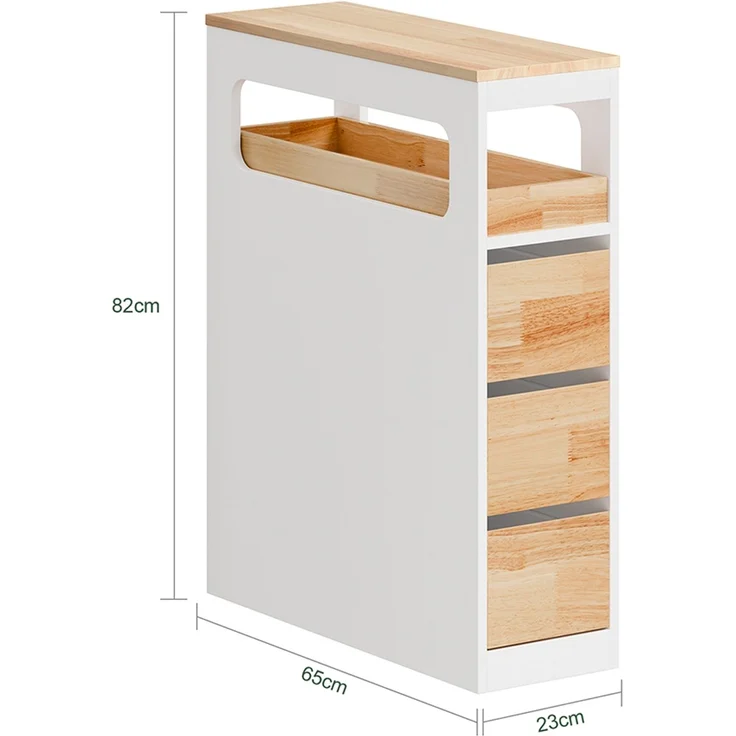 SoBuy BZR54-III-WN Badunterschrank, MDF, Melamin, Weiß, 23 x 82 x 65 cm – Bild 10