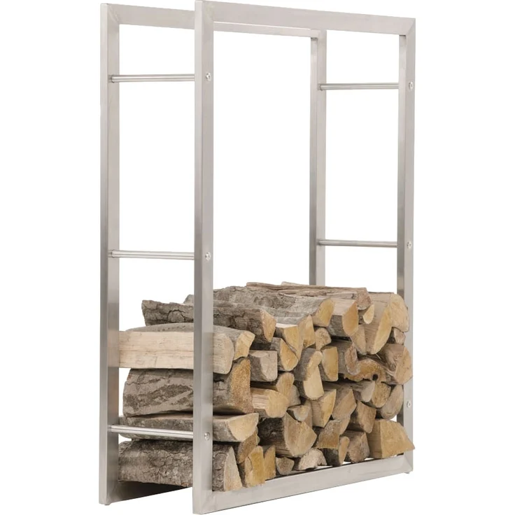 CLP Kaminholzständer Keri Edelstahl,25x80x100 cm – Bild 1