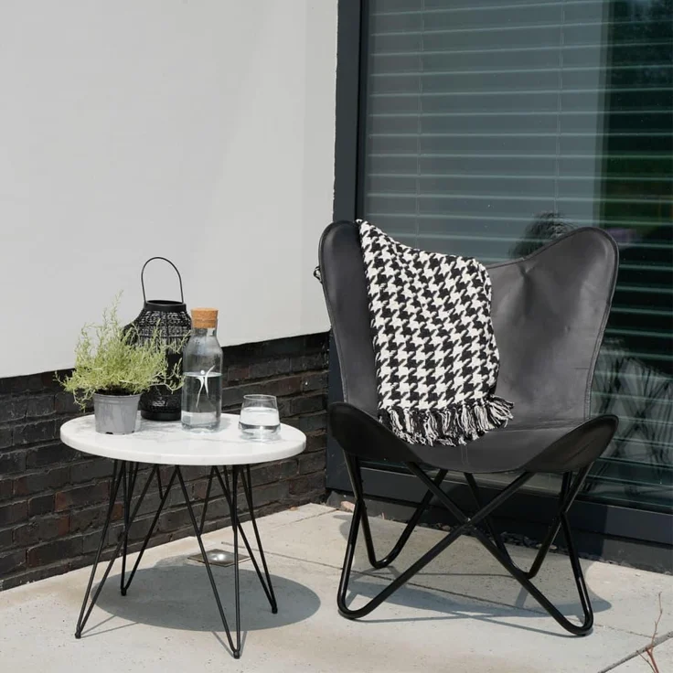 Lesli Living Butterfly-Sessel Buffalo 75 x 75 x 87 cm Schwarz – Bild 8
