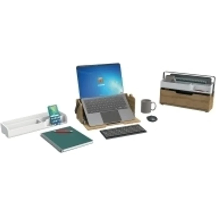 ALBA Mobile Aufbewahrungsbox ERGOBOX buche/weiß aus Holz ABS-Kunststoff und PET mit selbstblockierendem - 1 Stück (DKBOX)