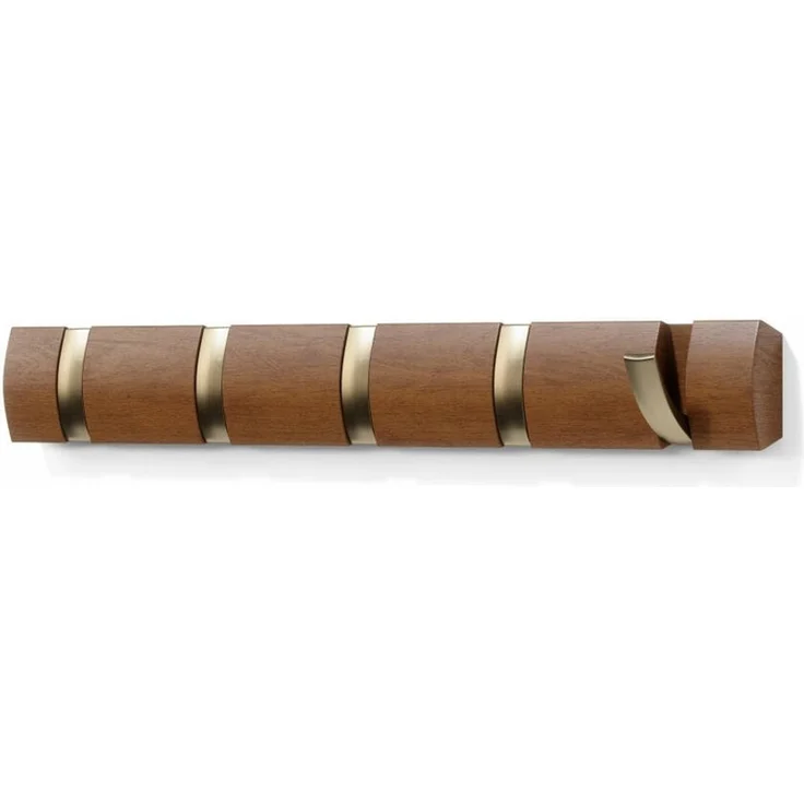 318850-1227 - FLIP 5 Wandhaken, walnuss/gold – Bild 3