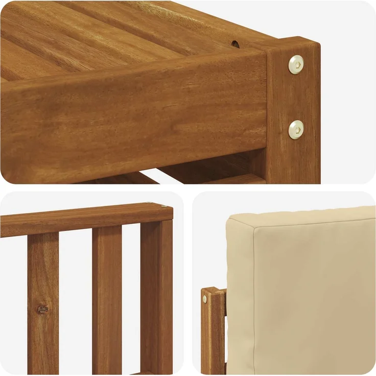 vidaXL Outdoor-Sofagarnitur 7 stk. 5-Sitzer Natur und Beige 3375123 – Bild 8