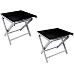 2'er Set Garten Klapphocker / Fußhocker Aluminium - Textilen