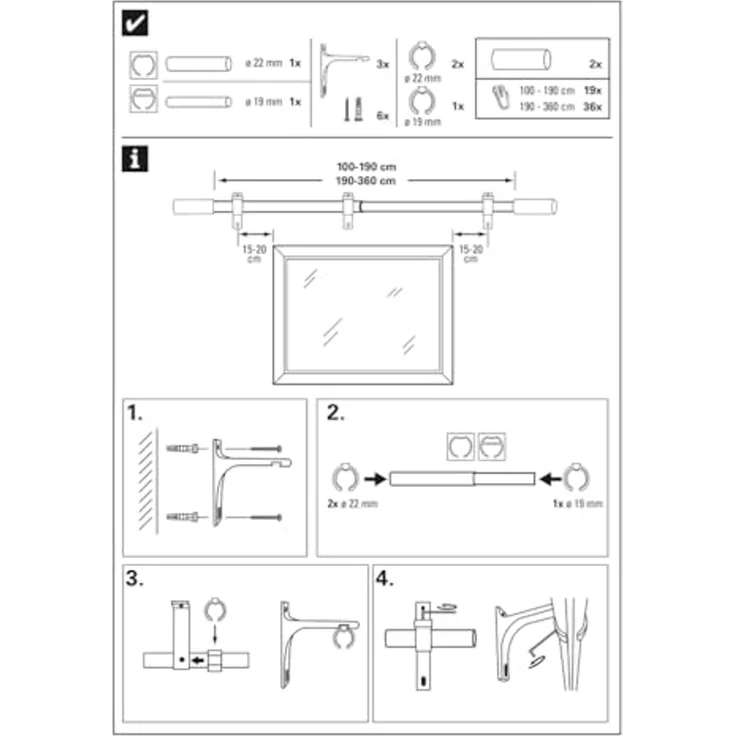 Gardinenstangen-Set Thasos 1-Lauf Ø 19/22 mm – Bild 6